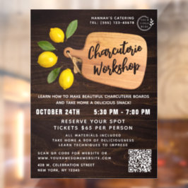 Landelijk houten snijplank Citrus kookscript Raamsticker