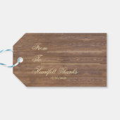 Landelijk Houten Trouwvat-monogram Cadeaulabel (Achterkant Horizontaal)