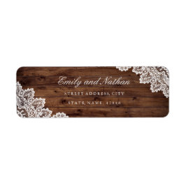 Landelijk Houten Vintage Kant Retouradres Label