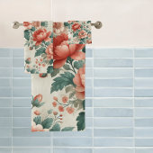 Landelijk huis bloempatroon bad handdoek