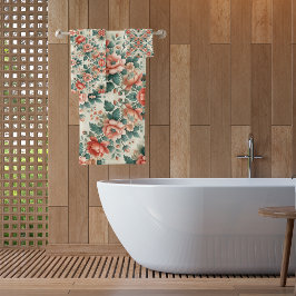 Landelijk huis bloempatroon bad handdoek