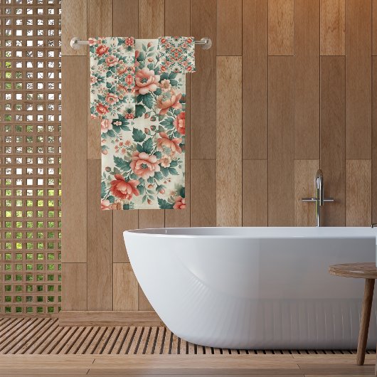Landelijk huis bloempatroon bad handdoek