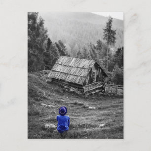 Landelijk Huis Landschap Minimalistische Fotografi Briefkaart
