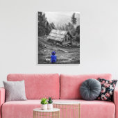 Landelijk Huis Landschap Minimalistische Fotografi Canvas Afdruk (Insitu (Woonkamer))