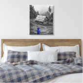 Landelijk Huis Landschap Minimalistische Fotografi Canvas Afdruk (Insitu (Slaapkamer))