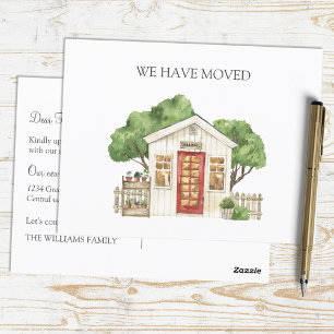 Landelijk Huis Rode Deur Boerderij We Zijn Verhuis Briefkaart