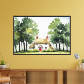 Landelijk huisje canvas afdruk (Insitu (Woonkamer))