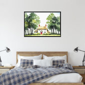 Landelijk huisje canvas afdruk (Insitu (Slaapkamer))