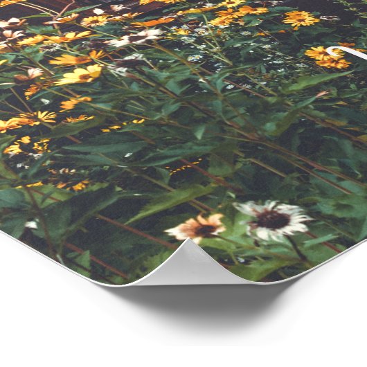 Landelijk huisje met rustieke tuin poster (Hoek)