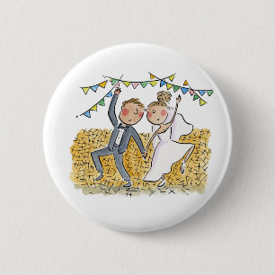 Landelijk huwelijk ronde button 5,7 cm