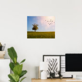 Landelijk idylle met vogels poster (Thuiskantoor)