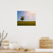 Landelijk idylle met vogels poster (Keuken)