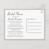 Landelijk kant grijs wit kanten elegant bruidsdouc uitnodiging briefkaart (Achterkant)