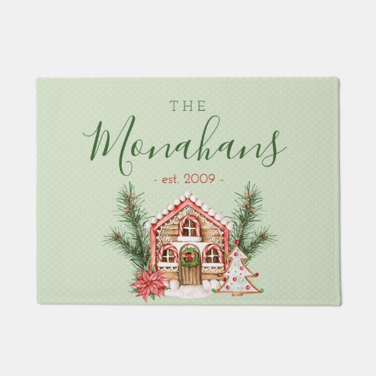 Landelijk kerst gingerbreadhuis deurmat (Voorkant)