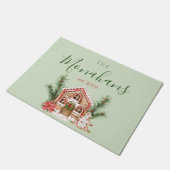 Landelijk kerst gingerbreadhuis deurmat (Schuin)