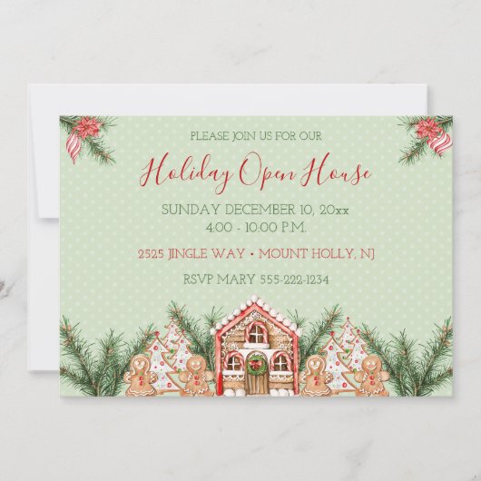 Landelijk kerst gingerbreadhuis kaart (Voorkant)