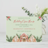 Landelijk kerst gingerbreadhuis kaart (Staand voorkant)