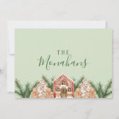 Landelijk kerst gingerbreadhuis kaart (Achterkant)