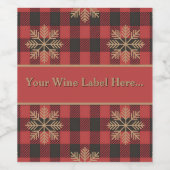Landelijk Kerst-wijnlabel – Rustieke ontwerp Wijn Etiket (Enkel label)