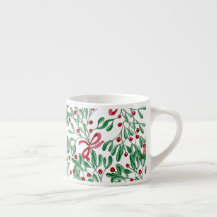 Landelijk kerstmis waterverf handgeschilderd espresso kop