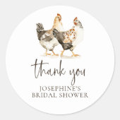 Landelijk Kip Dank Je Trouw Favor Sticker (Voorkant)