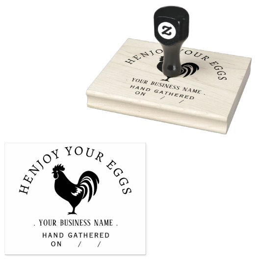 Landelijk Kippen Persoonlijke Eierdoos Rubberstempel (Gestempeld)