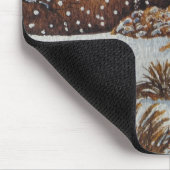 landelijk landelijk houten sneeuwscootermuispad muismat (Hoek)