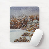 landelijk landelijk houten sneeuwscootermuispad muismat (Met muis)