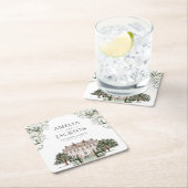 Landelijk landhuis bruiloft kartonnen onderzetters (Insitu)