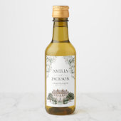 Landelijk landhuis bruiloft wijn etiket (Voorkant)