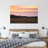 Landelijk landschap bij schemering canvas afdruk (Insitu (Slaapkamer))