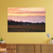 Landelijk landschap bij schemering canvas afdruk (Insitu (Woonkamer))
