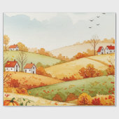 Landelijk landschap cadeaupapier (Vlak)