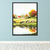 Landelijk landschap canvas afdruk (Insitu (Houten vloer))