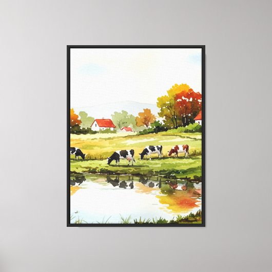 Landelijk landschap canvas afdruk (Voorkant)