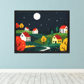 Landelijk landschap canvas afdruk (Insitu (Houten vloer))