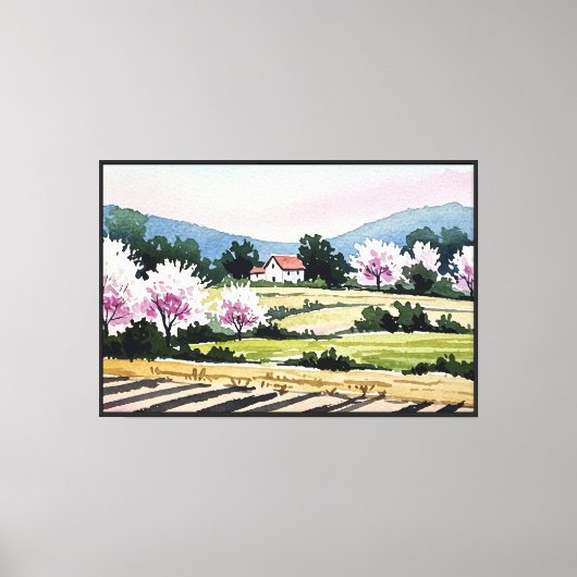 Landelijk landschap canvas afdruk (Voorkant)