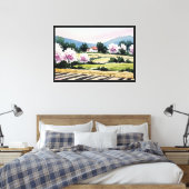 Landelijk landschap canvas afdruk (Insitu (Slaapkamer))