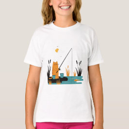 Landelijk landschap met een bloemenveld t-shirt