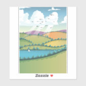 Landelijk landschap. sticker (Vel)