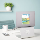 Landelijk landschap. sticker (Laptop op bureau)
