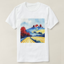 Landelijk landschap t-shirt