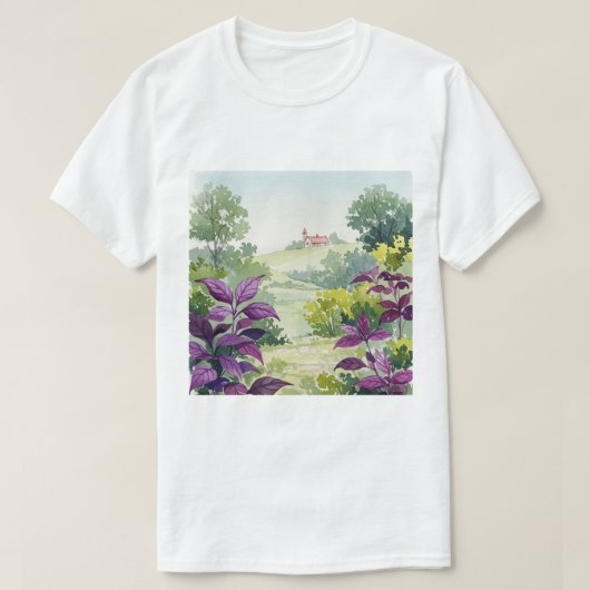 Landelijk landschap t-shirt (Design voorkant)
