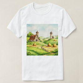 Landelijk landschap t-shirt