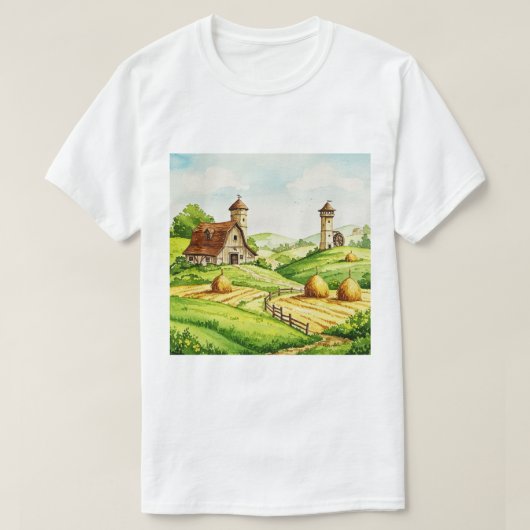Landelijk landschap t-shirt (Design voorkant)