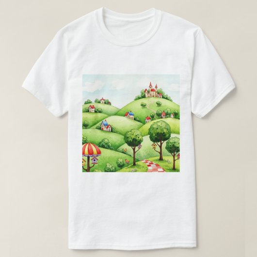Landelijk landschap t-shirt (Design voorkant)