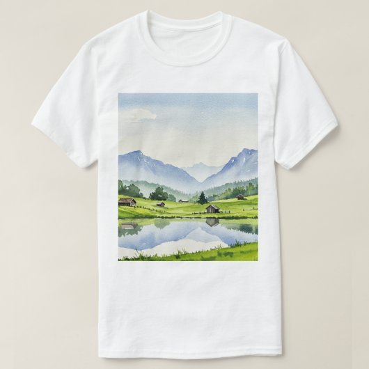 Landelijk landschap t-shirt (Design voorkant)