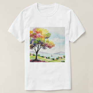 Landelijk landschap t-shirt