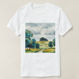 Landelijk landschap t-shirt