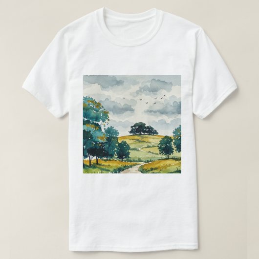 Landelijk landschap t-shirt (Design voorkant)